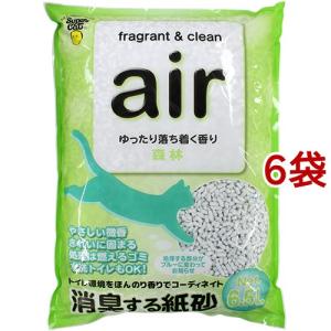 猫砂 air 消臭する紙砂 森林 ( 6.5L*6袋セット )/ スーパーキャット｜soukai