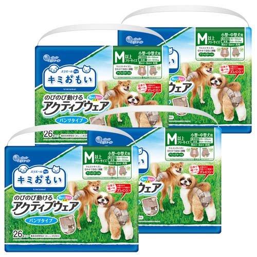 エリエール ペット キミおもい アクティブウェア パンツタイプ M以上フリーサイズ ( 26枚入*4...
