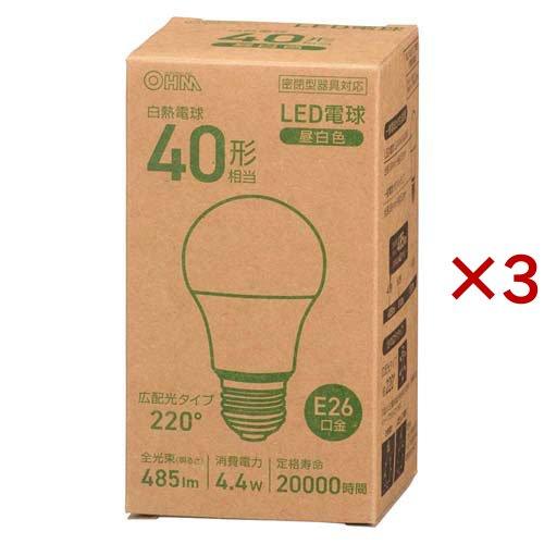 LED電球 E26 40形相当 昼白色 ( 3セット )/ OHM