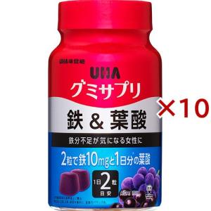 グミサプリ 鉄＆葉酸 30日分 ( 60粒×10セット )/ グミサプリ｜soukai