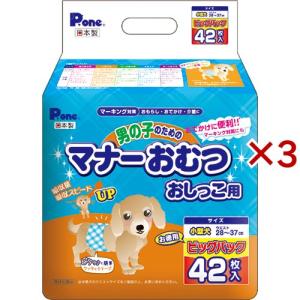 P・ワン 男の子のためのマナーおむつ おしっこ用 ビッグパック 小型犬 ( 42枚入×3セット )/ P・ワン(P・one)｜爽快ドラッグ