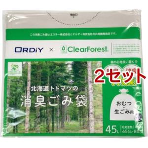 オルディ 北海道トドマツの消臭ごみ袋 45L 半透明 おむつ 生ゴミ用 65cm*80cm ( 10枚入*2セット )