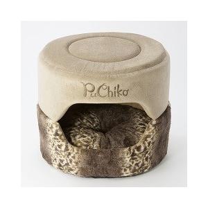 (アウトレット)PuChiko ボックスハウス レオパード／ナッツベージュ ( 1コ入 )/ PuChiko ( ハウス 犬 猫 2way あったか 冬　洗える )