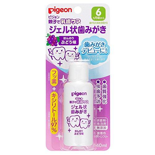 ピジョン 親子で乳歯ケア ジェル状歯みがき ぶどう味 40ml