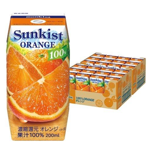 サンキスト オレンジ 100％ ( 200ml*24本入 )/ サンキスト