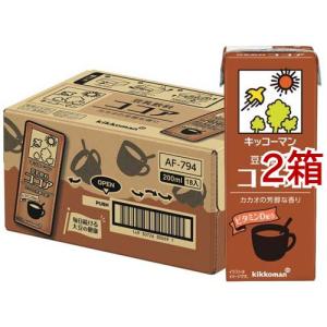 キッコーマン 豆乳飲料 ココア ( 200ml*18本入 )/ たんぱく質 ) : 爽快