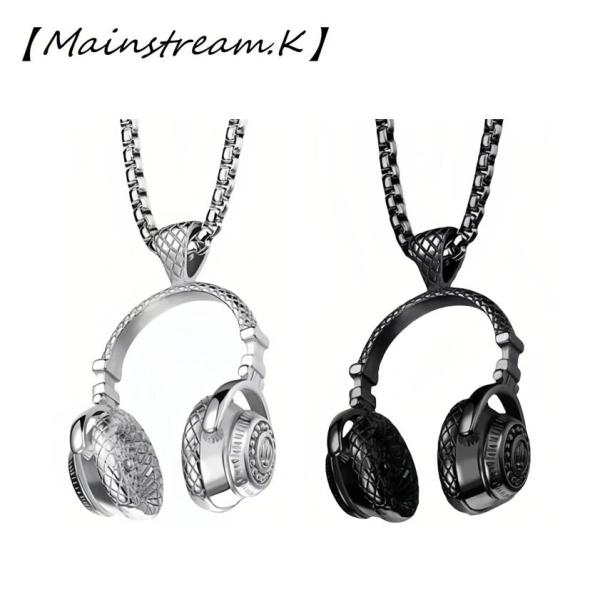 【Mainstream.K】2色展開 ヘッドフォン イヤホン チョーカー チタン鋼 60cm レディ...