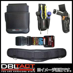 ブラック 2段腰袋+工具差し+サポーター+ワンタッチベルト Lサイズ DT-02-BK-SET DBLTACT