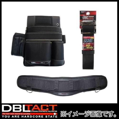 ブラック 2段釘袋+サポーター+ベルト Mサイズ DT-19-BK-SET DBLTACT 腰袋セッ...