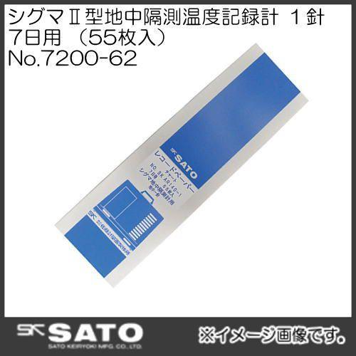 シグマII型地中隔測温度記録計1針7日用(55枚入)　No.7200-62 SATO・佐藤計量器