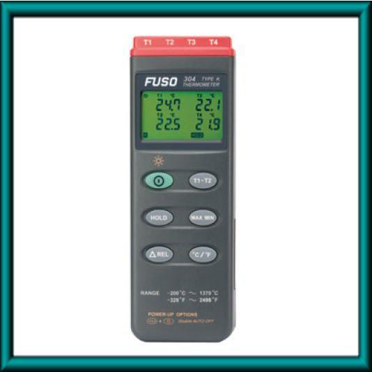 4チャンネルのデジタル温度計(-200〜1370℃)センサー2ヶ付　FUSO-304 FUSO FU...