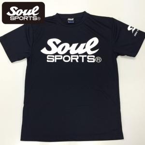 ドライメッシュ 吸汗速乾 半袖 Tシャツ SOULロゴ SOUL SPORTS ソウル ブラック n...