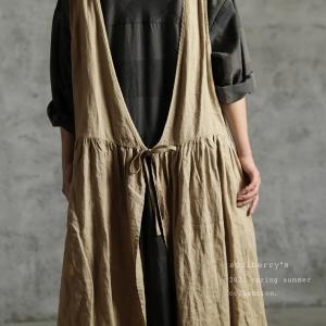 羽織り レディース ベスト風 麻 リネン ノースリーブ
