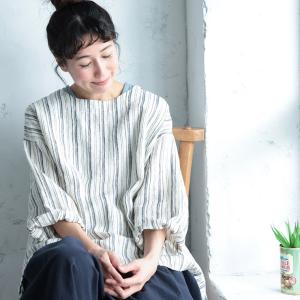 「わがまま別注」ストライプなリネンTee レデ...の詳細画像3