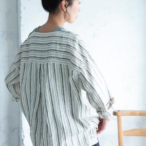 「わがまま別注」ストライプなリネンTee レデ...の詳細画像5