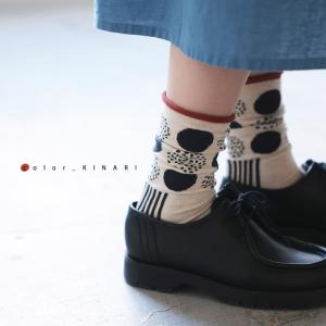 【ついに再入荷!】ぽつぽつとしましまの靴下 レ...の詳細画像3