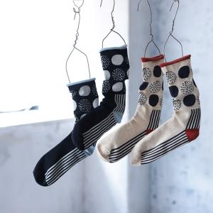 【ついに再入荷!】ぽつぽつとしましまの靴下 レ...の詳細画像4