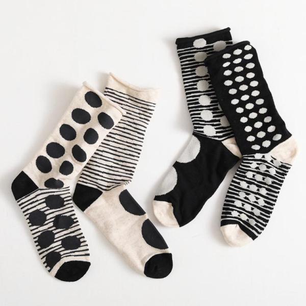 【ついに再入荷！】どこから見ても素敵なアシンメトリー靴下 レディース ソックス くつ下 くつした ド...