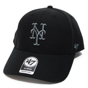 '47 フォーティーセブン ニューヨーク メッツ キャップ 帽子 NEWYORK METS '47 MVP CAP ベースボール MLB カーブバイザー ブラック チャコール 黒｜SOULSTYLE ソウルスタイル