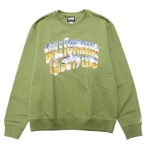 BILLIONAIRE BOYS CLUB ビリオネアボーイズクラブ スウェット トレーナー BB CHROME SWEAT ストリート BBC アーチロゴ ワイドシルエット 裏毛 カーキ系 L XL｜soulstyle