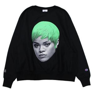 FOR THE HOMIES フォーザホーミーズ リバースウィーブ トレーナー FEELIN' RIRI CHAMPION REVERSE WEAVE CREWNECK SWEAT リアーナ ブラック 黒 L XL XXL