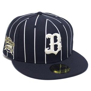 NEW ERA ニューエラ オリックス バッファローズ 5950 キャップ ORIX BUFFALOES PINSTRIPE 59FIFTY CAP 日本プロ野球球団 NPB ストライプ ネイビー｜soulstyle