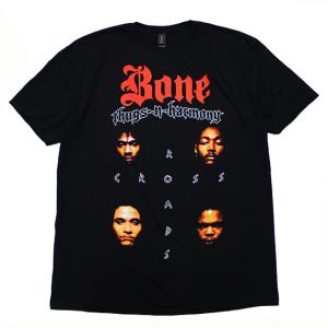 BONE THUGS-N-HARMONY ボーンサグズンハーモニー 半袖Tシャツ ラップT CROSSROADS S/S TEE ストリート アーティスト ブラック 黒 L XL XXL｜soulstyle