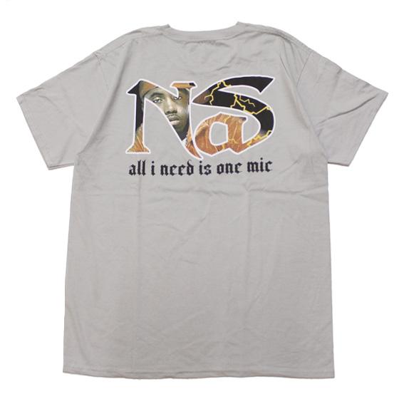 NAS ナズ 半袖Tシャツ ラップT ONE MIC S/S TEE ヒップホップ アーティスト オ...