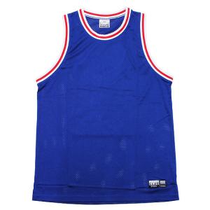 PRO CLUB プロクラブ バスケットボールジャージ メッシュタンクトップ CLASSIC BASKETBALL JERSEY ストリート オーバーサイズシルエット ロゴ ブルー L XL XXL｜soulstyle