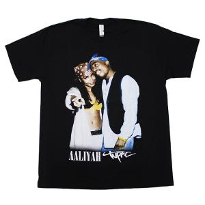 THREADS ON DEMAND スレッドオンデマンド 2PAC トゥーパック アリーヤ 半袖Ｔシャツ ラップＴ TUPAC & AALIYAH S/S TEE アーティスト ブラック M L XL XXL｜soulstyle