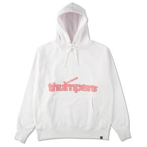 THUMPERS サンパーズ スウェット フーディー パーカー DIVINE HAMMER HOODIE ストリート ワイドシルエット バックプリント 裏起毛 ホワイト M L｜soulstyle