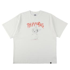 THUMPERS サンパーズ 半袖Tシャツ PIN HEART S/S TEE ストリート ワイドシルエット ロゴ プリント ホワイト 白 M L XL｜soulstyle
