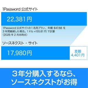 1Password 3年版 1人用 DL_SN...の詳細画像3