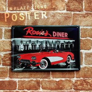 【メール便可】 (73) Rosie's DINER ブリキ プレート Tin plate ティン プレート 横型｜souryou0interior