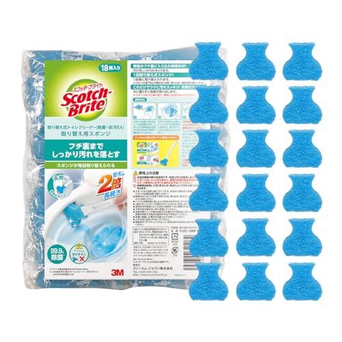 3M トイレ掃除 トイレブラシ 除菌・防汚EX 使い捨て スポンジ 洗剤付 取替18個 スコッチブラ...