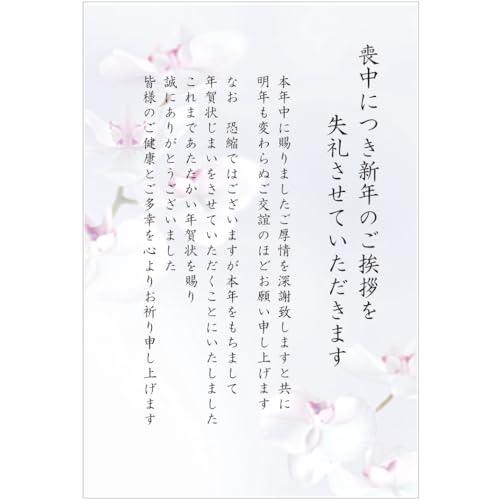 年賀状じまい文章付き 喪中はがき 10枚 弔事用私製ハガキ インクジェット対応【読みやすい文字サイズ...