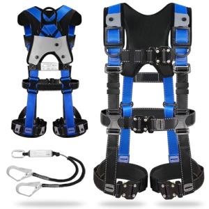 [TT TRSMIMA] フルハーネス 新規格 セット フルハーネス安全帯：全身反射 安全保護 ワンタッチ バックル 脱着簡単 ハーネス安全帯 ランヤード付き 2