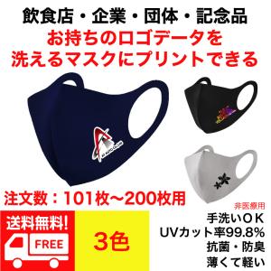 送料無料 ※101枚〜200枚注文用※ オリジナルプリント クールマスク オリジナルロゴ入りマスクを制作  小ロットから 繰り返し使える 洗える 新色登場｜south-market