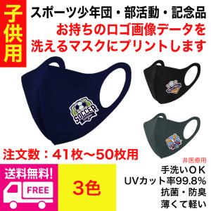 送料無料 子供用 ※41枚〜50枚注文用※ オリジナルプリント クールマスク オリジナルロゴ入りマスクを制作  小ロットから 繰り返し使える 洗える｜south-market