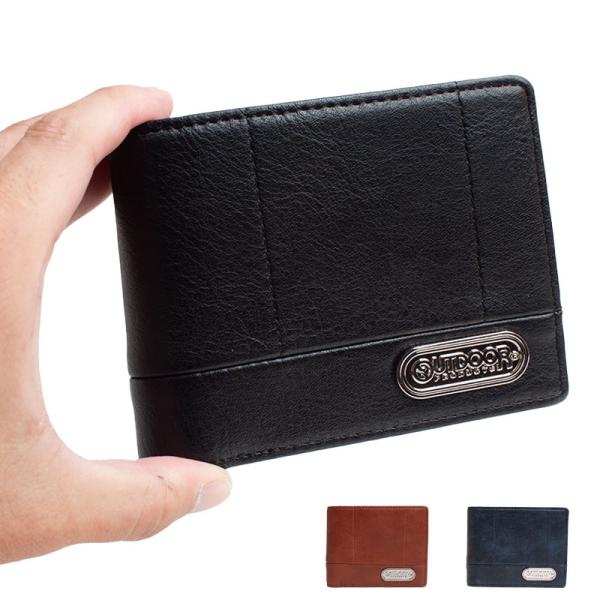 アウトドアプロダクツ OUTDOOR PRODUCTS 二つ折財布 ロゴプレート ステッチワーク メ...
