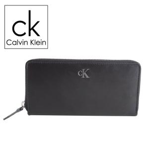 カルバンクライン Calvin Klein ラウンドファスナー長財布 小銭入れ付き レザー ロゴ プレート メンズ 31kj190002 BOX付｜サウスコースト