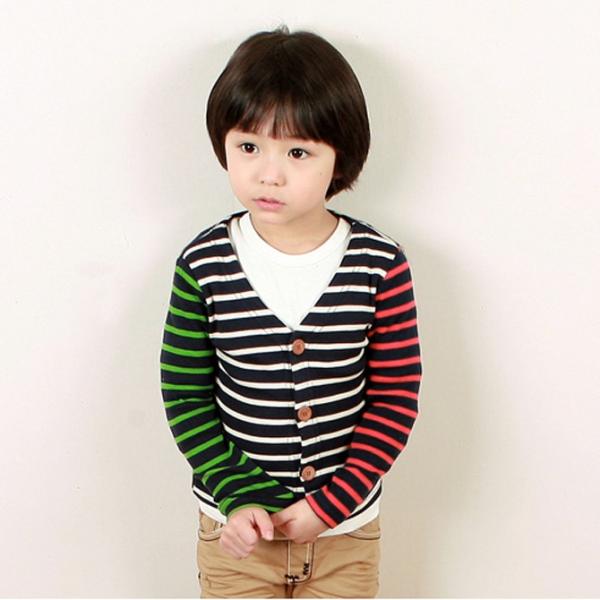 韓国子供服 wittyboy (ウィッティーボーイ カーディガン) クレイジーカラーカーディガン