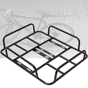 iimono117 自転車 荷台 後用浅型ラック  リアキャリア 後付け リアラック 自転車用荷台 最大耐荷25kg 簡単取