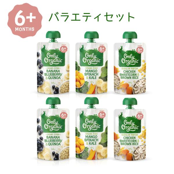 NZ産 有機 ベビーフード （生後６か月頃〜）バラエティセット １２０ｇ×6個セット 無添加 離乳食...