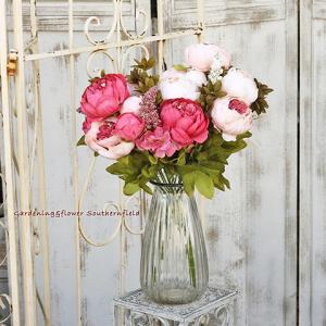 アーティフィシャルフラワー ピオニーブッシュ アンティーク 造花 おしゃれ