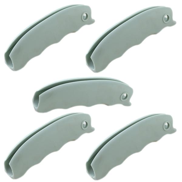 ショッピングバッグ グリップ 青 5個セット 簡易 持ち手 取っ手 ハンドル 手さげ  (送料無料)...