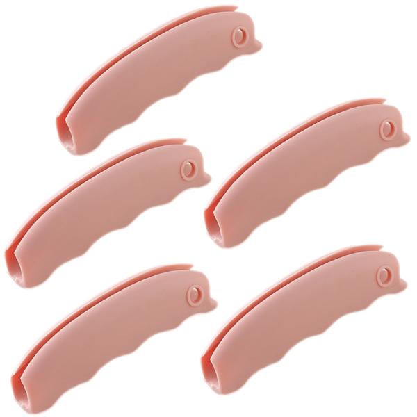 ショッピングバッグ グリップ ピンク 5個セット 簡易 持ち手 取っ手 ハンドル 手さげ  (送料無...