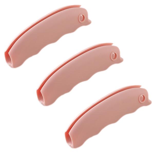 ショッピングバッグ グリップ ピンク 3個セット 簡易 持ち手 取っ手 ハンドル 手さげ  (送料無...