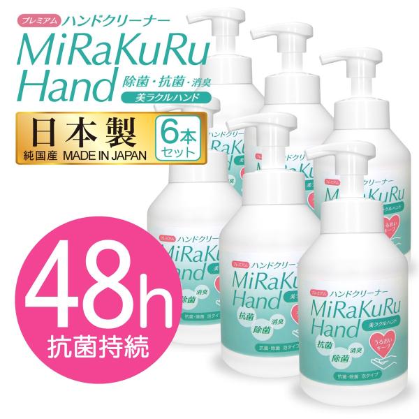 除菌 泡ハンドクリーナー日本製 6本セット 抗菌 アルコールフリー 潤い 手荒れ防止 保湿 消臭 美...