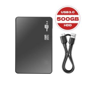 HDD 外付けハードディスク ポータブル 500GB 2.5インチ テレビ録画保存 電源不要 USB3.0接続 SATA3.0 写真動画 USBケーブル附属 送料無料 整備済み｜VETESA